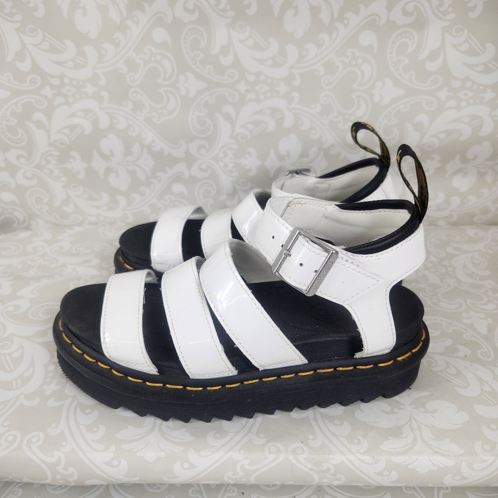 EUC Dr. Martens White and Black Sandals